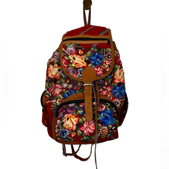 Handbags - Beautiful Floral Embroidered Backpack